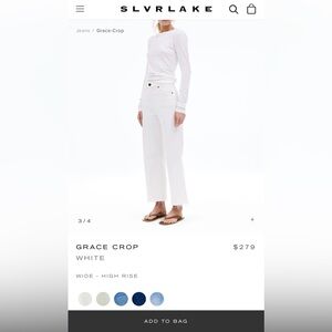 SLVRLAKE Cropped White Jeans